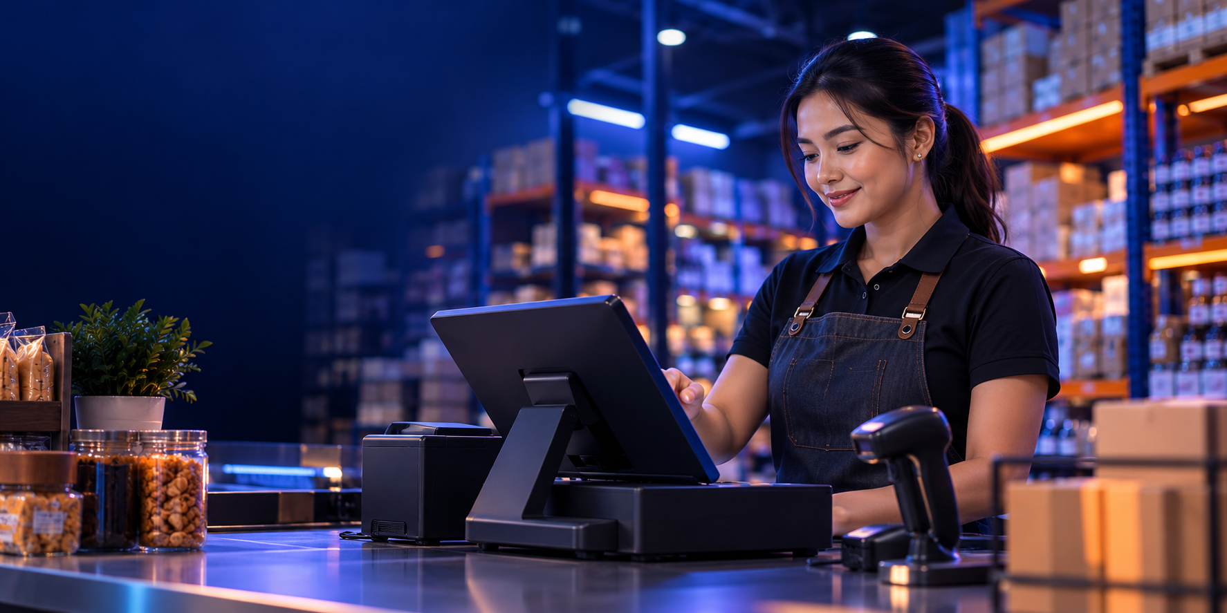 Retail operator using a POS terminal